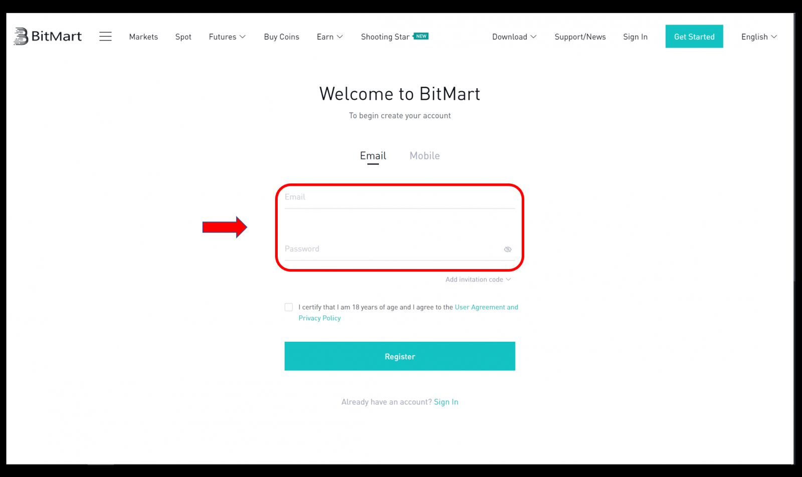 How to Sign Up and Login Account in BitMart Broker